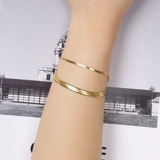 Edelstahl Gold Schlangenkette Armband Herren Damen Wasserdicht Armreif 2-5 mm Steel Bracelet price