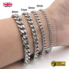 3-9 mm Kubanische Kette Armband Edelstahl Herren Damen Klassisch Schmuck Geschenk Steel Bracelet price