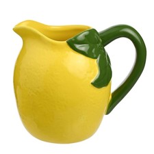 Zitronenkanne gelb glasiert Keramik Henkel Krug klein Eistee Limonade 520ml Pitcher price