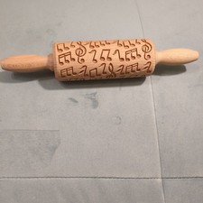 Folkroll Teigrolle Musik Nudelholz Prägerolle Muster Motiv Buchenholz junior Nudelholz price