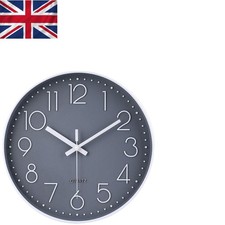 Leise 12 Zoll dekorative Wanduhr - geräumiges graues Zifferblatt für Zuhause & Büro Decorative Clock price