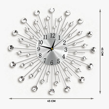 Wohnzimmer Wanduhr mit Diamanten Perlen Kristallschmuck Sunburst Wohndeko 45 cm Decorative Clock price