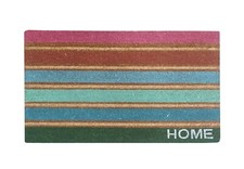 Große geprägte Kokos Fußmatte 45 x 75 cm mehrfarbig Streifen natürlicher Schmutzfang Doormat price