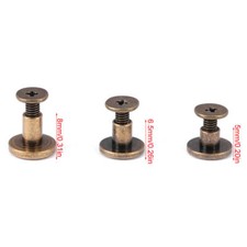 20 Stck. Kupfer Flachkopf Massiv Nieten Schraubverschluss Leder Handwerk Tasche Nagel Nieten Knopf Screws, Nails, Nuts price