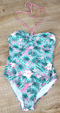 🩷 Blue Motion Badeanzug Neckholder 42 Wattierte Cups rosa grün Hawaii Blumen 🩷 Badeanzug price