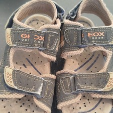 GEOX Kinder Sandalen EU 29 Blau/Beige/Orange Klettverschluss offene Spitze Unisex Children's Slippers & Sandals price