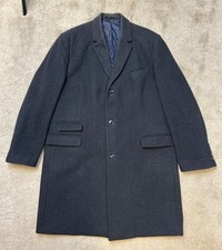 RACING GREEN Grau Wollmischung Mantel Herren Knopfleiste UK Brustumfang 44 Herren-Overcoat price