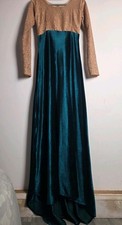 Gold und grün Samt Spitze Anarkali Kleid Südasiatisch Partykleidung Größe XS 6 Damen-Nightgown und Robe price