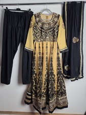 Schwarz und beige indisches Kleid Anarkali Kleid asiatisch Party Hochzeit Größe Small 10 Damen-Nightgown und Robe price