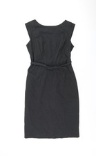 Marks and Spencer Damen Grau Polyester Ballkleid Größe 12 U-Boot-Ausschnitt Reißverschluss - Gürtel Damen-Nightgown und Robe price
