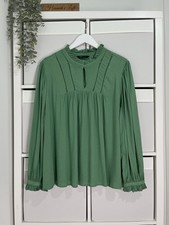 M&S Damen Tunika Bluse Top Gr. 20 Grün Boho Tortenboden Viktorianisch Prärie Tunic price
