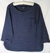 Paul Costelloe Damen Baumwolle & Leinen Marineblau Gestreift Tunika Top Größe UK 16 Tunic price