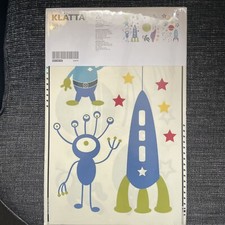 IKEA KLATTA Weltraum Raketen Aliens Planeten TRANSFERS NEU VERSIEGELT WANDAUFKLEBER Wall Sticker price