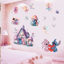 Lilo Stitch Pilz Fee Schmetterling Wandsticker Aufkleber Schlafzimmer selbstklebend Wall Sticker price