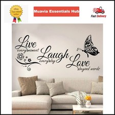 Live Laugh Love Schmetterling Blume Wandbild Aufkleber Modern Wandtattoo Zitate V... Wall Sticker price