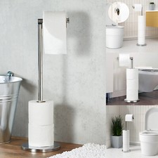 2 IN 1 FREISTEHENDER CHROMRAHMEN BAD WC 4 PAPIERROLLENHALTER SPENDER Toilet Paper Holder price