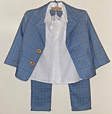 Festliches Anzug Set für Baby Junge Hochzeit Party blau Kostüm weiß Hemd Fliege Tie Set price