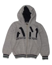 ARMATA DI MARE Jungen Grafik Kapuzen Cardigan Pullover 5-6 Jahre Grau Acryl AJ02 Jungen-Pullover & Strickjacke & Knitwear price