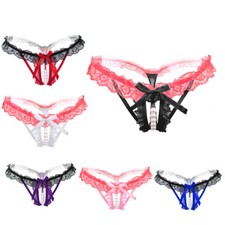 Sexy Damen Perlen Spitze Thong G-String Crotchles Höschen Unterwäsche Dessous Thong, String price