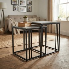 Modernes Satztische 2er Set grau Marmoroptik mit Metallgestell Nesting Tables price