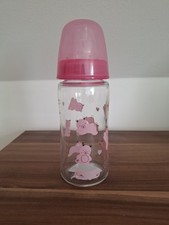 NEU! babylove Glasflasche 240ml (rosa Bären-Motiv) + neue Packung Sauger Baby-Flasche price
