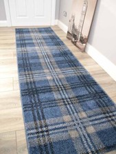 Jeansblau Flurläufer Teppich Carpet Tartan sehr lang schmal Flurmatte JEDE Länge Runner Teppich price
