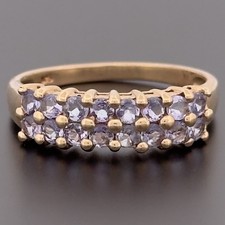 Cluster-Ring 9 kt Gelbgold Tansanit Größe P gepunzt Gold Wedding Band price