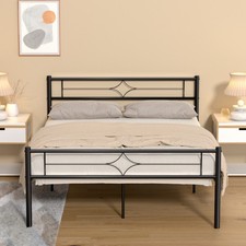 Stabiles Metallbett Bettgestell mit Lattenrost Bettrahmen Einzelbett/Doppelbett Bett price
