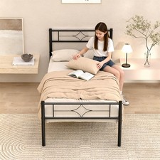 Vintage Einzelbett  Stabiles Metallbett Bettrahmen Bettgestell Wie Neu Bett price
