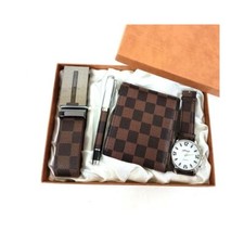 Geschenkset für Herren Uhr Gürtel Geldbörse Stift in eleganter Box lac Herren-Watch, Belt und Geldbörse Sets price