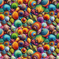 Baumwollstoff Baumwolle Webware 3D-Optik Summer Muscheln Meer Quilt price
