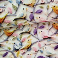 Stoff Meterware Baumwollstoff Patchwork 50 cm Vögel Frühling Blumen Natur Quilt price