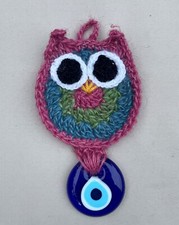 Süßer Eule Jute Wandbehang mit türkischem bösen Blick Perle, Kinder Mädchen Zimmer Deko Baby-Evil Eye Beads price