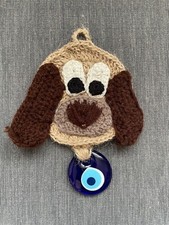 Süßer Hunde Jute Wandbehang mit türkischem bösen Blick Perle, Kinder Jungen Zimmer Deko Baby-Evil Eye Beads price
