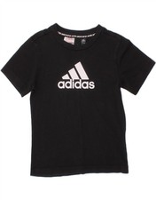 Adidas Mädchen Grafik T-Shirt Oberteil 5-6 Jahre schwarz Baumwolle DN25 Mädchen-T-shirt price