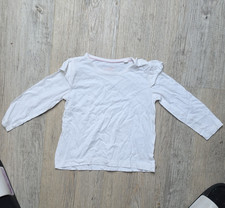 C&A Mädchen T-Shirt Langarm Weiß Gr. 86 Rundhals mit Rüschen Mädchen-T-shirt price