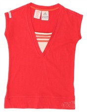 Adidas Mädchen Grafik T-Shirt Oberteil 11-12 Jahre Rosa Baumwolle BE23 Mädchen-T-shirt price