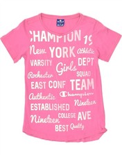Champion Mädchen Grafik T-Shirt Oberteil 11-12 Jahre Large rosa Baumwolle OG04 Mädchen-T-shirt price