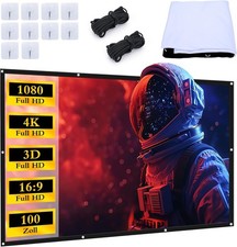 100" Beamer Leinwand Rollo Faltbarer Projector Screen Outdoor 16:9 HD Mit Haken Projector price