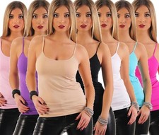 Damen Tank Top Basictop Träger Unterhemd Spagettiträger mit verstellbaren Träger Damen-Tank Top price