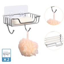 2er Seifenhalter Seifenschale Badezimmer ohne Bohren Seifenständer Edelstahl Seife Dish price