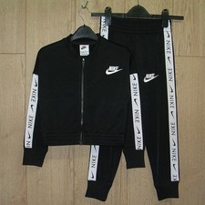 Nike Mädchen schwarz durchgehender Reißverschluss Trainingsanzug Jogginganzug Jacke Alter 7-8 128 cm Mädchen-Tracksuit price