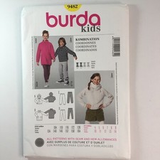 Burda 9482 Hoodie High Neck Hose Trainingsanzug Junge Mädchen Kind Neu ungeschnittenes Muster Mädchen-Tracksuit price