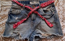 Damen Jeans Hot Pants, Blau, Größe 34 , High Weißt Shorts Damen-Shorts price