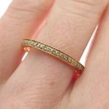 925 Sterling Silber vergoldet echter Rundschliff Diamant Ewigkeitsring Größe 6,75 Diamond Eternity Ring price