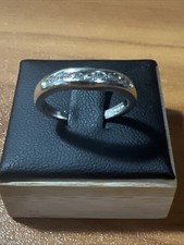 14K WEISSGOLD KANALBESETZTER NATÜRLICHER DIAMANT IM PRINZESSSCHLIFF EWIGKEITSBAND GRÖSSE 6,5 Diamond Eternity Ring price