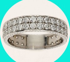 Natürlicher Diamant Ewigkeit Ehering Ring 2,05 kt G-VS Platinlegierung Größe 6 Diamond Eternity Ring price