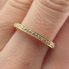 925 Sterling Silber vergoldet echter Rundschliff Diamant Ewigkeitsring Größe 6,75 Diamond Eternity Ring price
