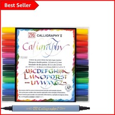 ZIG Kuretake Kalligrafiestifte: 12 Farben Doppelspitze zum Mischen und Schreiben Chisel Tip (Calligraphy) Stift price