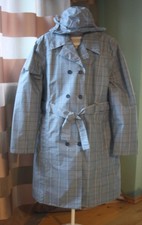 karierter Regenmantel mit Hut XXL / 44 / 16 / Sehr gut / Blue Motion Damen-Trench Mantel price